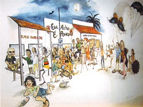 Caricatura de personagens da Broadway de Canoa Quebrada - 1994