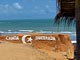 Symbole, falaise, plage, mer et barraca de Canoa Quebrada
