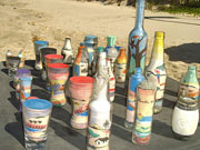Artesanato : garrafas de areia colorida