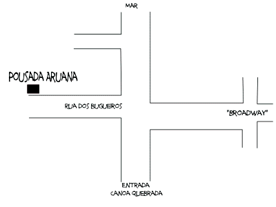 Pousada Aruanã - Mapa de Localização em Canoa Quebrada