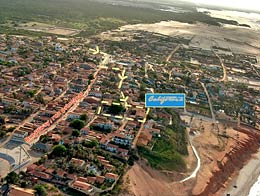 Localisasção da pousada California em Canoa Quebrada